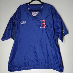 90s Starter Boston Red Sox Pullover XL Diamond Vintage Snap Warmup Jacket Nylon
